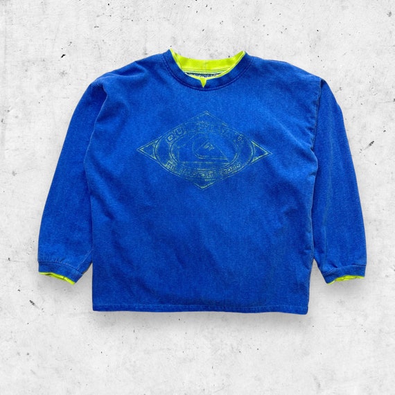 Vintage 90s Quiksilver Neon Riders on the Storm L… - image 1