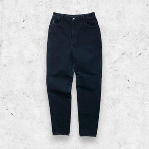 Vintage 90s Bongo Black Jeans, High Rise Mom, Tapered, USA Made, Heavyweight 13 26