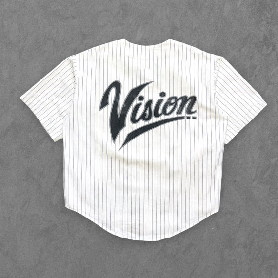 Vintage 80s Vision Street Wear Pinstripe Baseball… - image 1