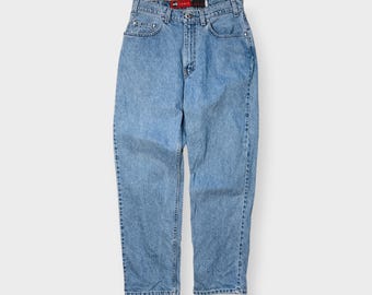 Vintage 90s Levis Silvertab Baggy Light Wash Denim Distressed Wide