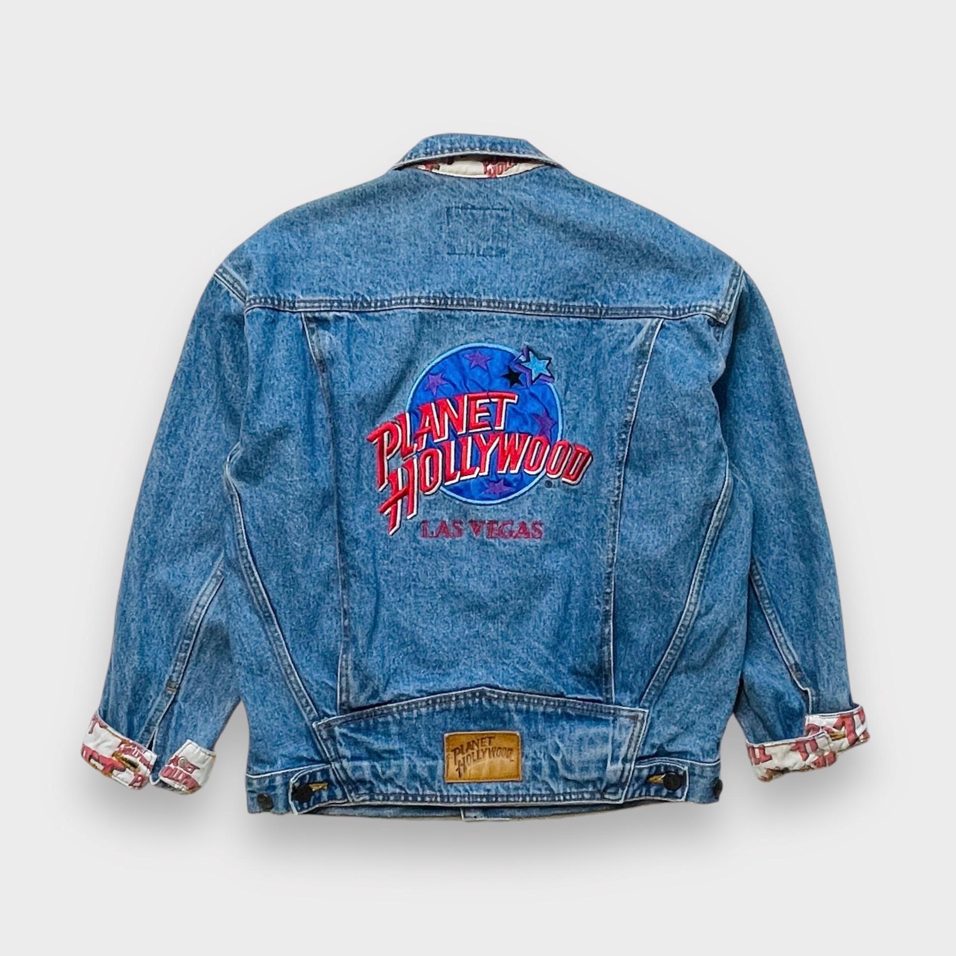 Vintage 90s Planet Hollywood Las Vegas Denim Jean Jacket