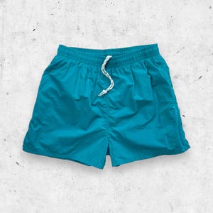Vintage jaren 90 Trader Bay nylon zwemshort, met mesh gevoerd, trekkoord, zakken, Dad L