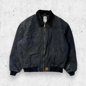 Carhartt J14BLK ヴィンテージSanta Fe Jacket Vintage Carhartt Brown Santa Fe Embroidered Jacket J14 DKB