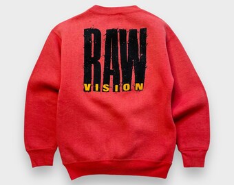 Vintage 80s Vision Street Wear Raw Vision Sweatshirt, Heavyweight, 2-Sided, Skate, S