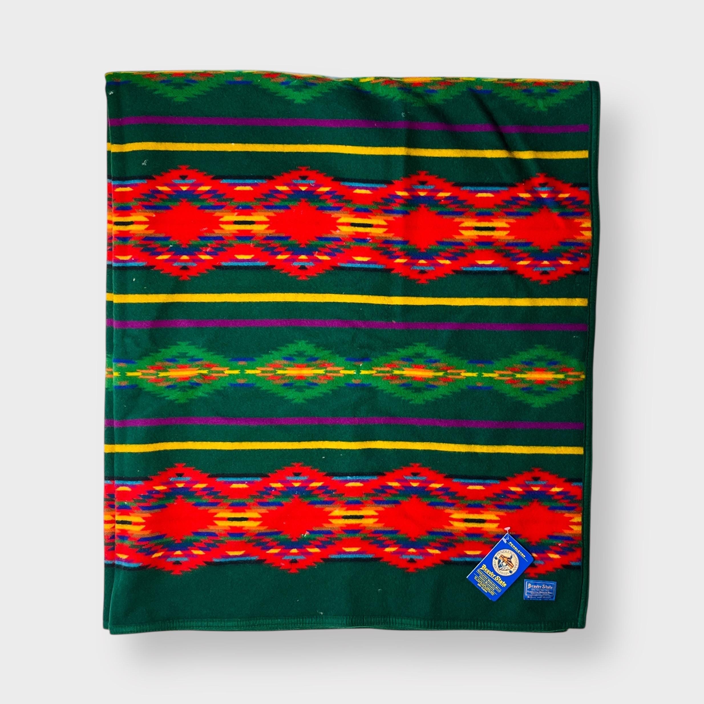 Vintage NOS NWT Pendleton Beaver State Wool Blanket, Aztec