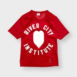 Vintage 70er 80er Soffe Sportswear River City Institute Herz Mesh Jersey Shirt, USA S