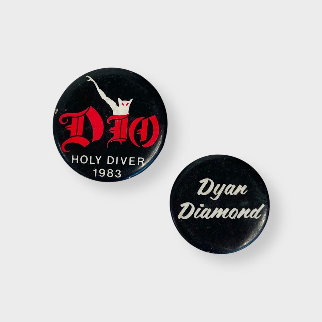 Vintage Pin Lot of 2, Dio Holy Diver Tour 1983, Dyan Diamond, Heavy ...