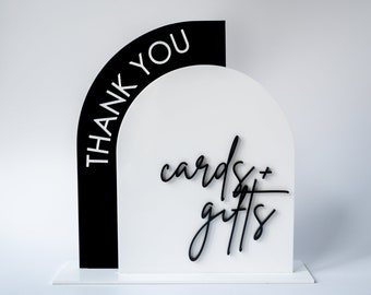 Double Arched Acrylic Cards and Gifts Thank You Sign