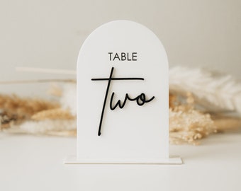Laser Engraved Acrylic Arch Table Numbers, Wedding Decor