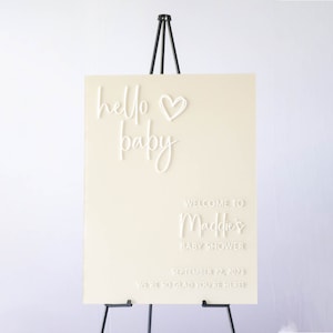 Hello Baby | Baby Shower | Baby Shower Sign | Acrylic Baby Shower Sign | Welcome To Baby Shower | Baby Shower Welcome Sign