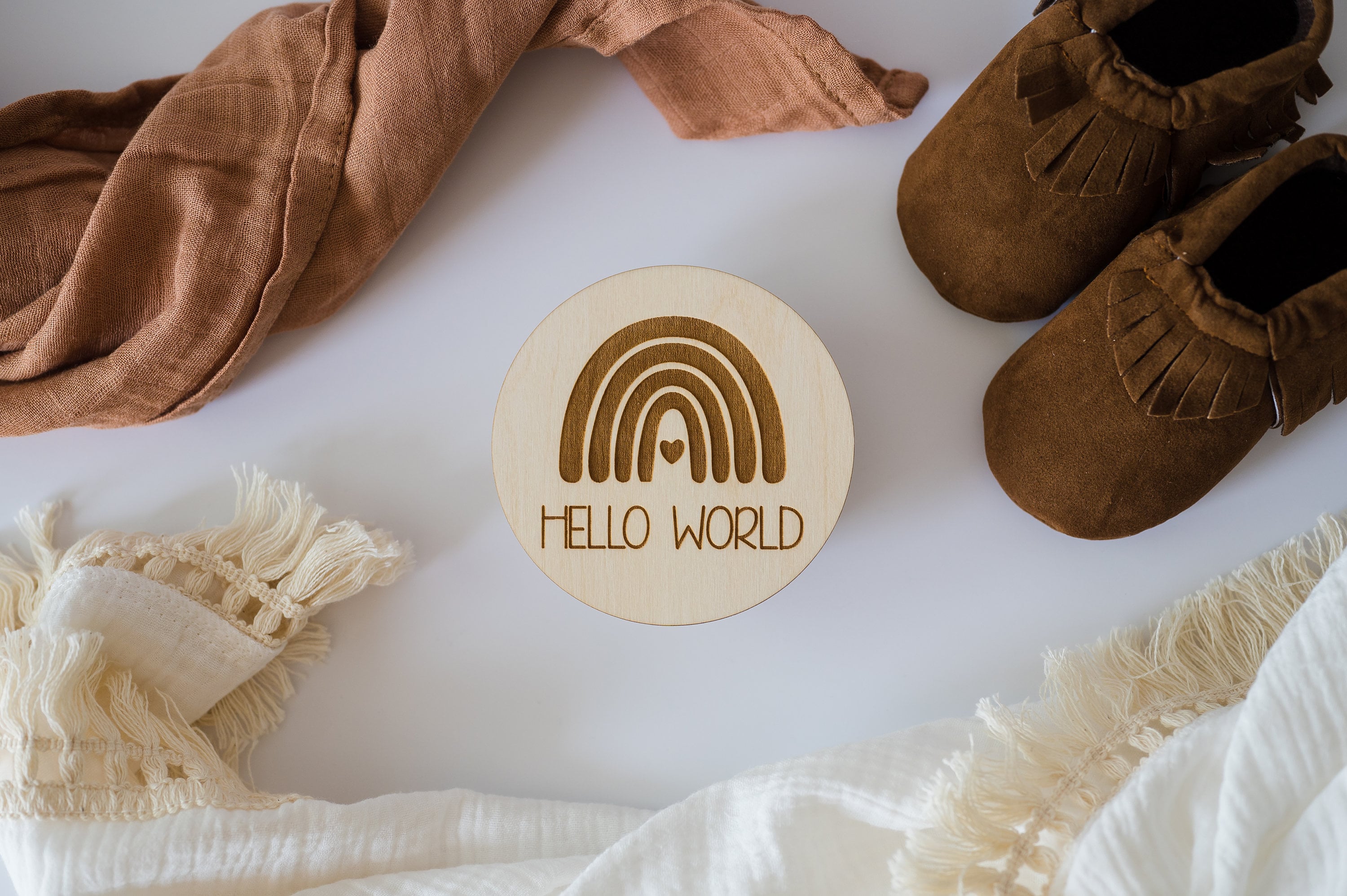 Rainbow Monthly Baby Milestone Discs, Wood Monthly Milestone Marker ...