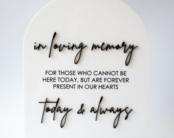 In Loving Memory Sign | In Loving Memory Of Those Forever In Our Hearts | Wedding Memorial Sign | In Loving Memory Acrylic Sign