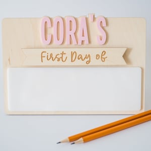 Erster Schultag Schild, benutzerdefinierte austauschbare Tafel, Zurück zur Schule Zeichen, Erster und Letzter Schultag Zeichen, Zurück zur Schule Foto Prop