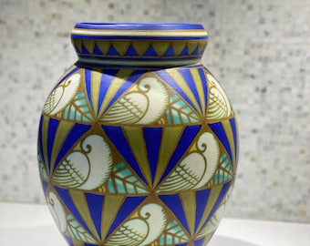 Gorgeous Dove and Palm Catteau Vase from 1928