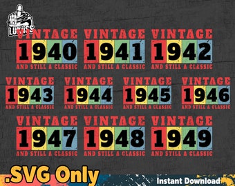 Download Birthday Shirt For Men And Women Born In 1940 1949 Digital Download Png Sublimation Bundles Set Vintage 1940 1949 Aged To Perfection Art Collectibles Digital Prints Sultraline Id