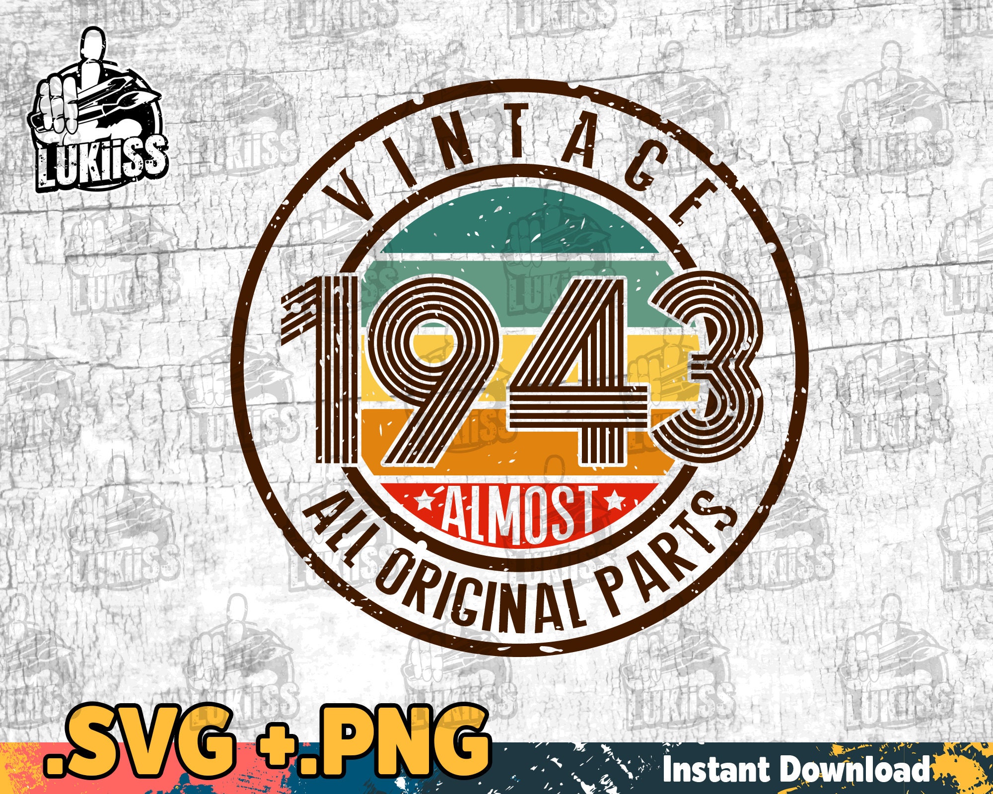Download Vintage 1943 svg Almost All Original Parts Funny Quotes | Etsy