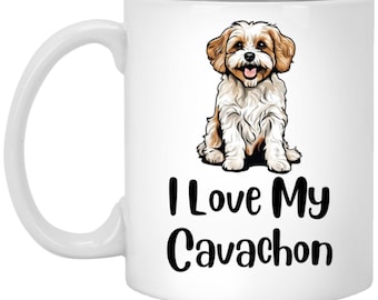 Linda taza de perro Cavachon, Me encanta mi taza de café Cavachon, regalo perfecto para los amantes de los perros, adorable taza de amante de mascotas Cavachon, regalo único del dueño del perro
