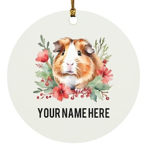 Cute Personalized Guinea Pig Ornament, Gift for Guinea Pig Lover, Guinea Pig Ornament,