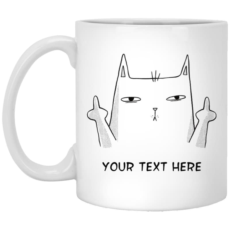 Funny Text Cat Mug - Etsy
