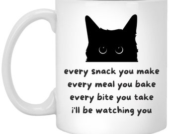 Funny Cat Mug, Black Cat Mug, Cat Mom Gift, Cat Lover Mug