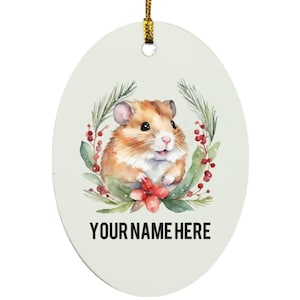 Personalized Hamster Christmas Ornament