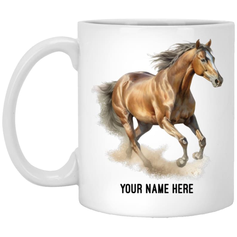 Personalized Horse Lover Mug, Customized Equestrian Gift, Horse Riding Coffee Cup, Gifts for Horse Lovers, Horse Present image 2