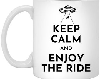 Taza de café de abducción alienígena divertida, taza alienígena, taza OVNI,