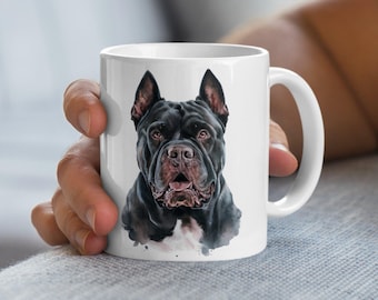 Unique Cane Corso Dog Mug - Handcrafted Ceramic Coffee Cup Featuring a Proud Cane Corso Portrait