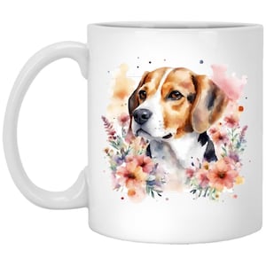 Beagle Floral Mug Ideal Dog Mom Gift for Birthday or Mother&#39;s Day