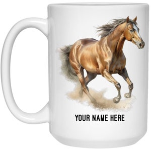 Personalized Horse Lover Mug, Customized Equestrian Gift, Horse Riding Coffee Cup, Gifts for Horse Lovers, Horse Present image 3