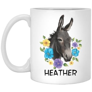 Esel Tasse, Esel Geschenke für Frauen, Esel Kaffeetasse, Esel Kaffeetasse mit Namen, Esel Liebhaber Geschenke
