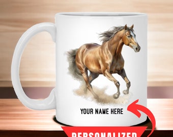 Personalized Horse Lover Mug, Customized Equestrian Gift, Horse Riding Coffee Cup, Gifts for Horse Lovers, Horse Present