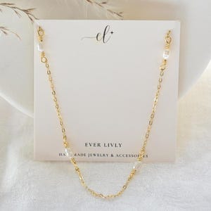 Freshwater Pearl Chain Necklace- Satellite Chain, Wedding Jewelry, June Birthstone, Everyday Wear
