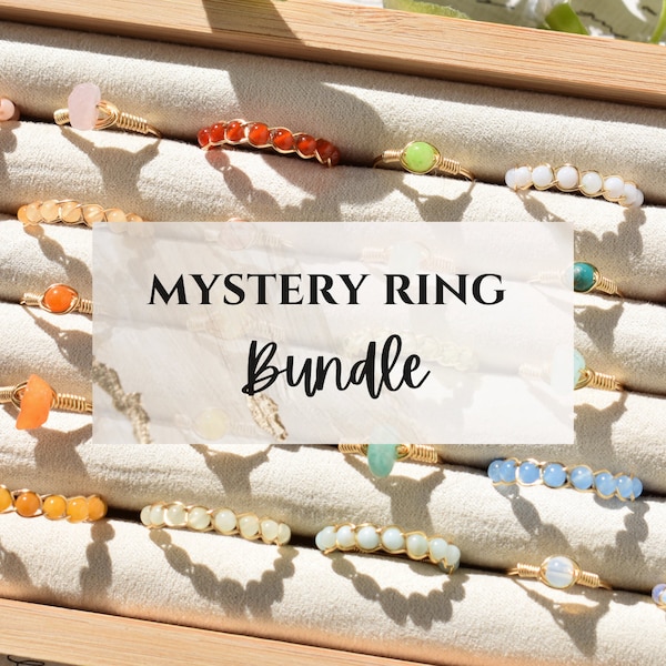 Mystery Ring Bundle, Mystery Rings, Jewelry Bundle, Minimalist Ring Set, Crystal Ring, Braided Ring, Stacking Ring Set, Dainty Ring Set