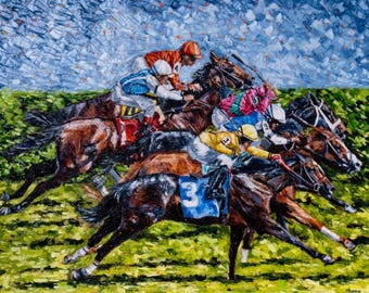 And They're Off - Horse Racing Art Print