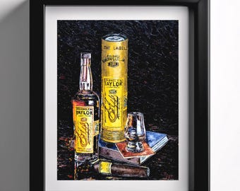 Ky Bourbon Print "EH Taylor & The Cigar"