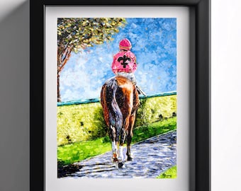 A Walk in the Paddock - Horse Racing Art Print