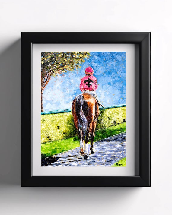 A Walk in the Paddock - Horse Racing Art Print