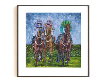 Win, Place, and Show - Giclee Horse Racing Art Print