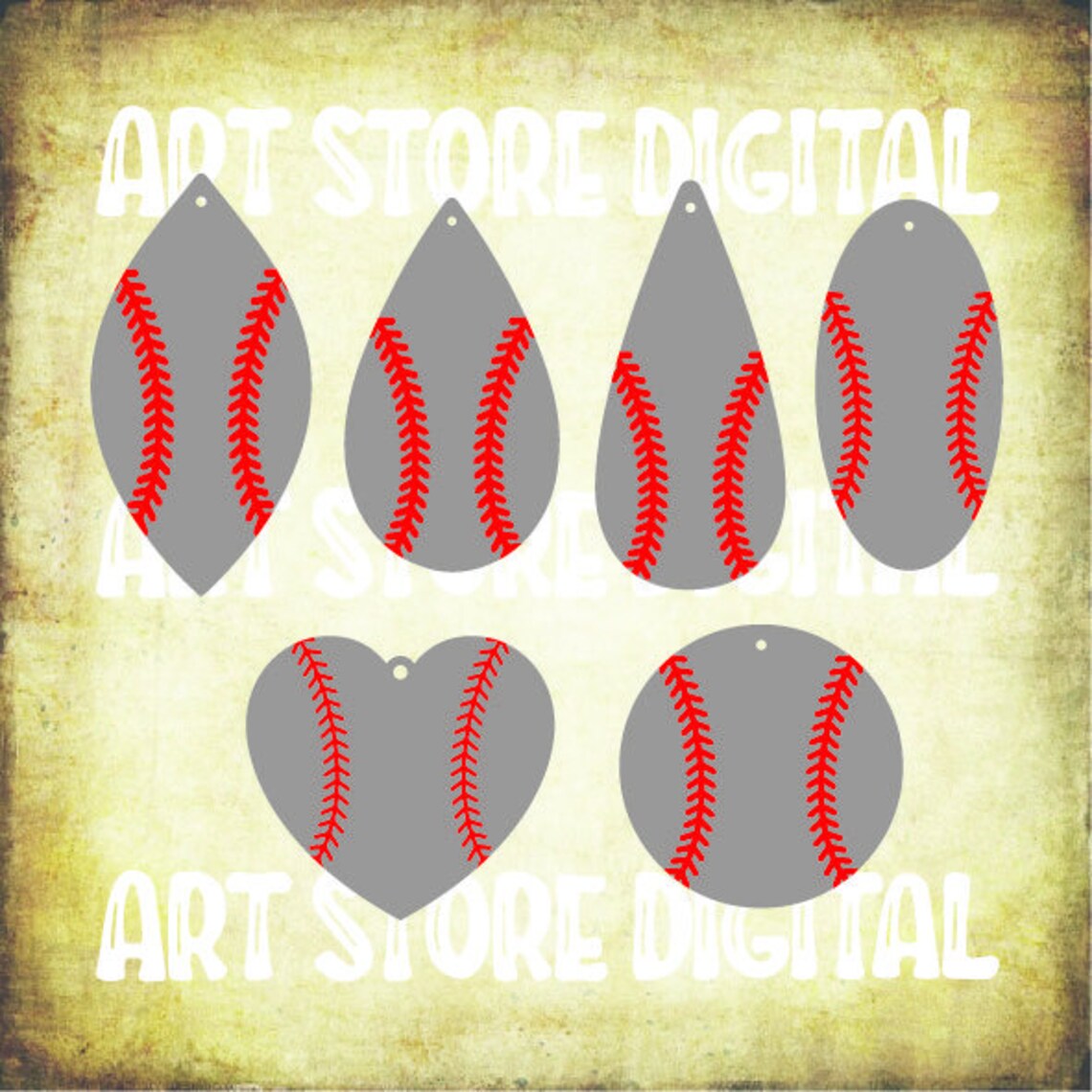 Baseball earrings svg file Earring svg Circle earrings cut Etsy