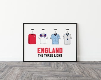 England Classic Shirts Print. Soccer, football and sports gifts for Men. Valentines Day gift. Retro Soccer, Retro Football. Free Shipping.