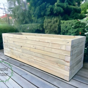 Large Garden Planter, Large Raised Plant Bed, Large Garden Trough Planter, Large Wooden Flower Box, Handmade, from Pressure Treated Wood