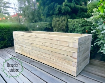 Handmade Somerset Garden Planter Box Trough Pot. Treated. Pick your own size planter large plant planter painted patio balcony terrace