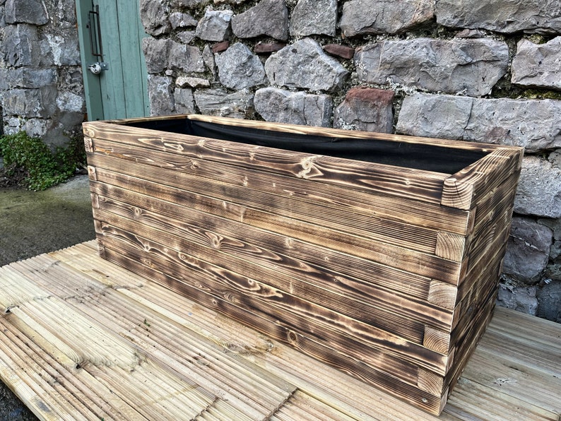 Large Garden Planter, Large Raised Plant Bed, Large Garden Trough Planter, Large Wooden Flower Box, Handmade, from Pressure Treated Wood