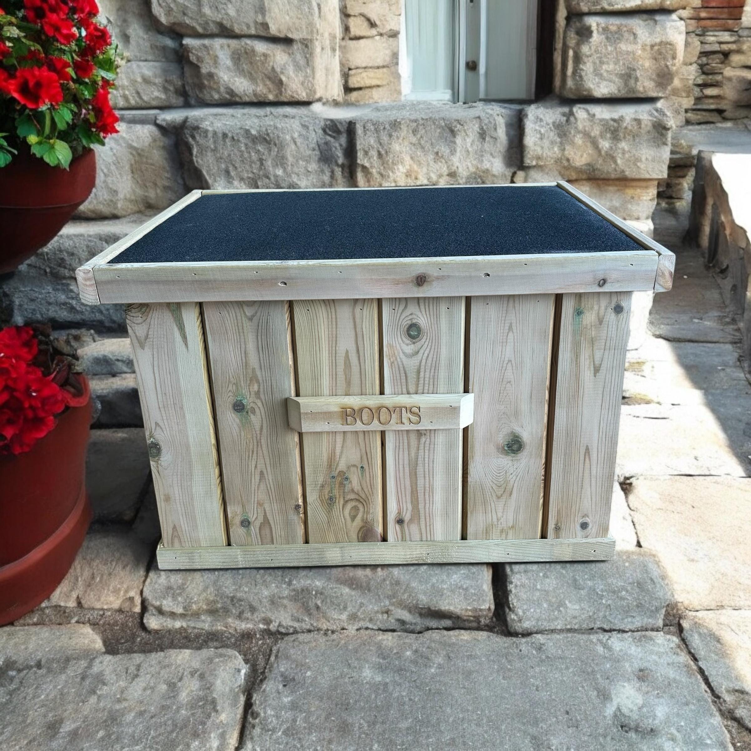 Handmade Wooden Boot Box: Fully Assembled Outdoor Storage - Etsy UK