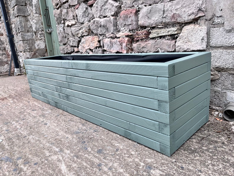 Large Garden Planter, Large Raised Plant Bed, Large Garden Trough Planter, Large Wooden Flower Box, Handmade, from Pressure Treated Wood