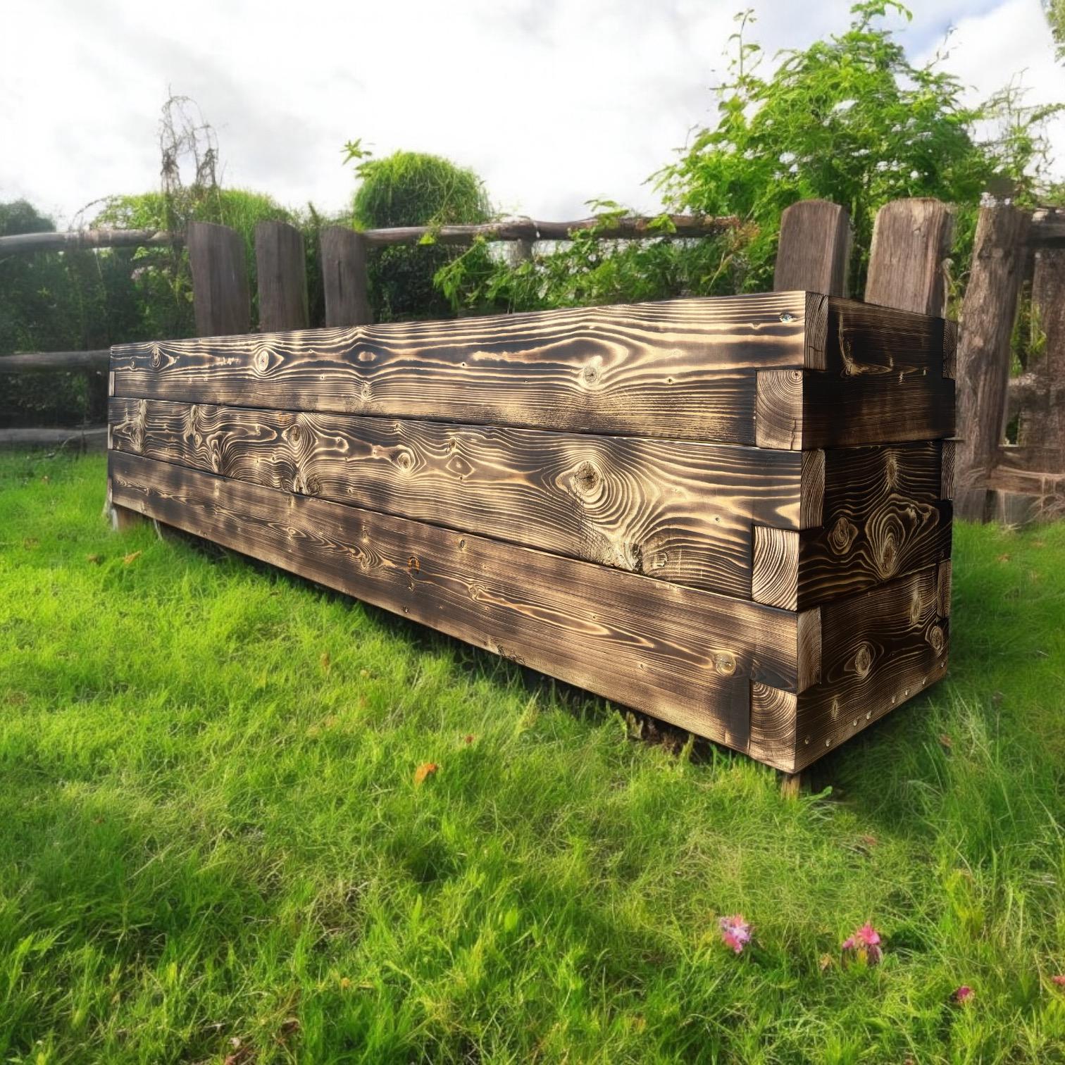 Treated Wood Deck Trough Devonshire Wood High Standing Garden Planter ...