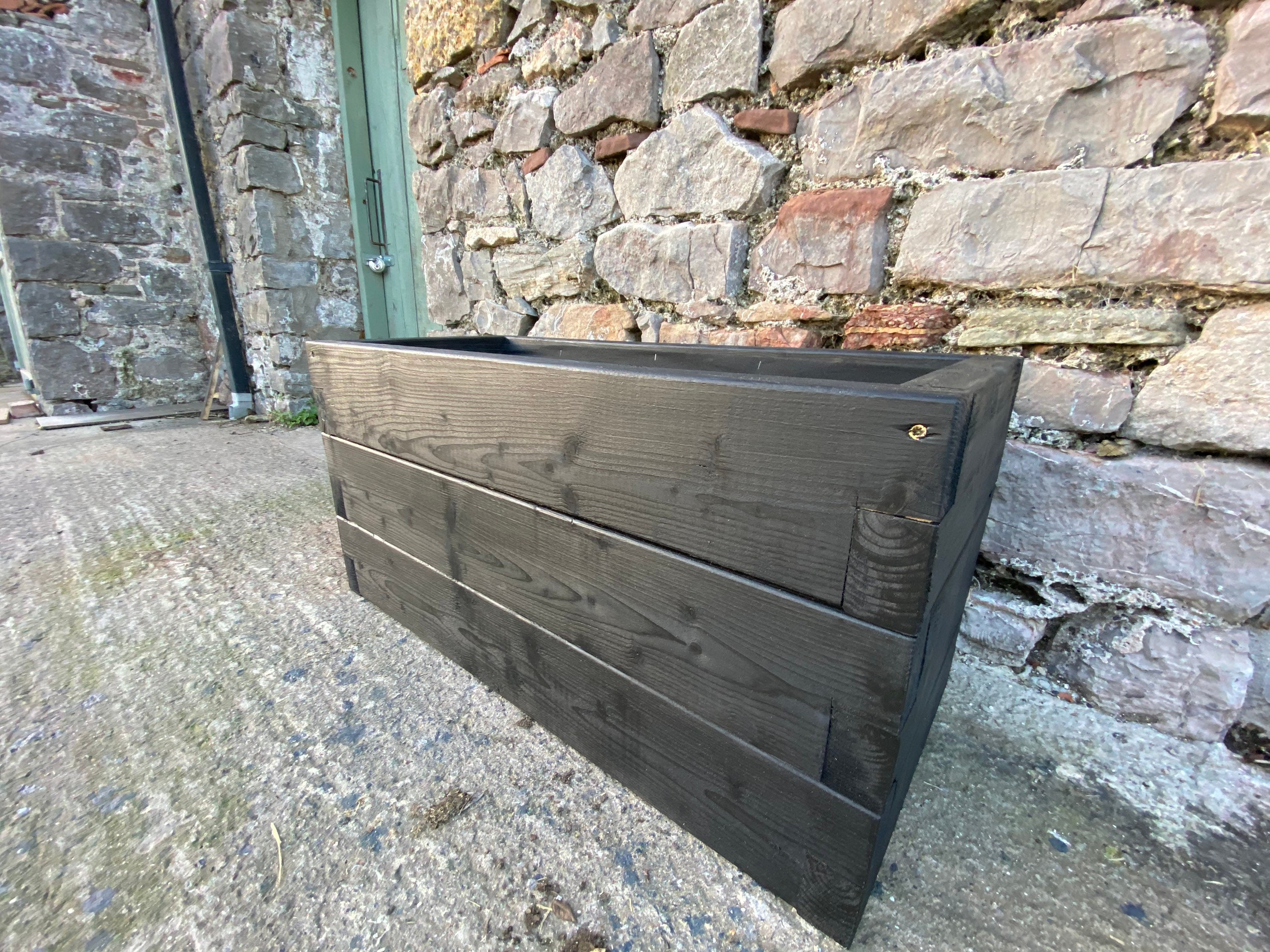 Treated Wood Deck Trough Devonshire Wood High Standing Garden Planter ...