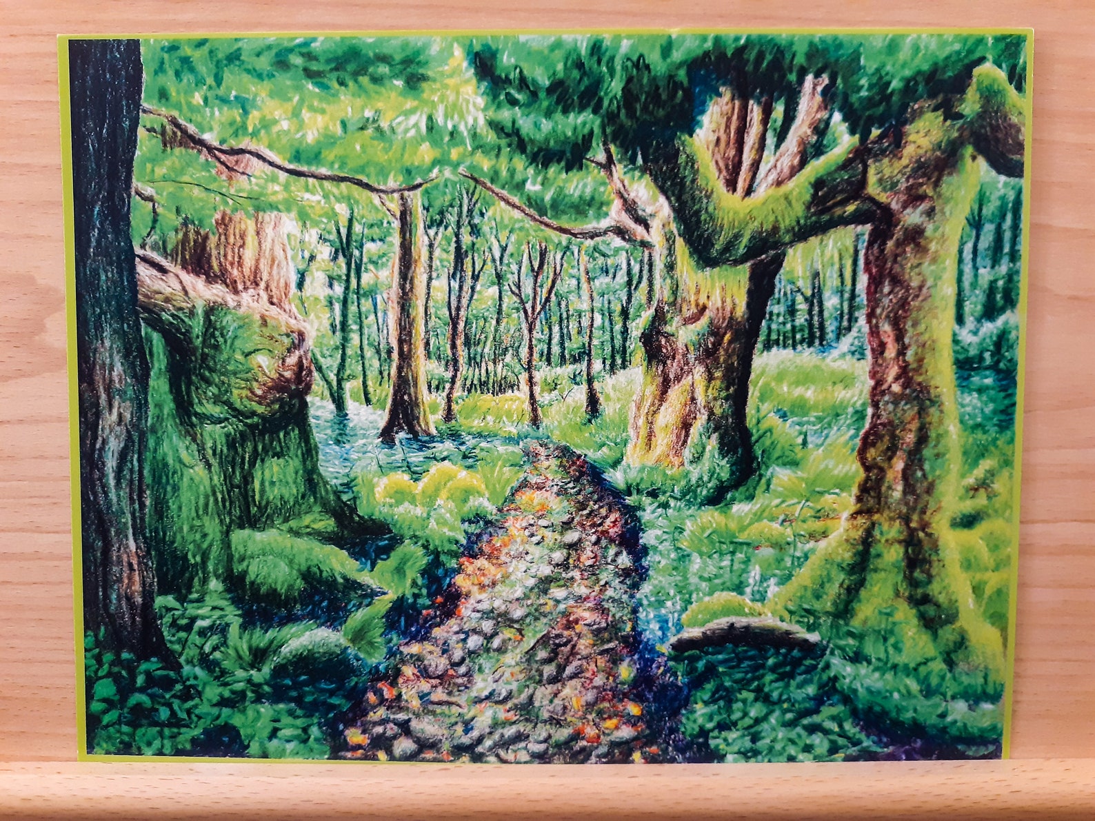 Emerald Forest Colored Pencil Drawing 8.5x11 Inch Matte Print Etsy
