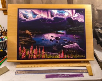 Aurora Lake Digital Drawing - 18x24 Matte Print